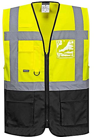 Portwest WARSCHAU EXEKUTIV WESTE, Größe: XL, Farbe: Gelb/Schwarz, C476YBRXL