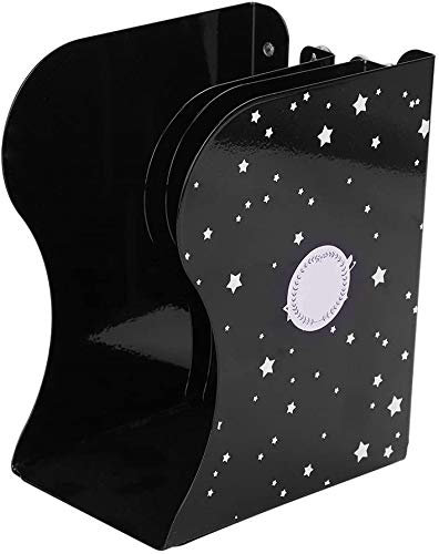 Buchstüzen faltbar Buchständer Standfest Metall Bookends verstellbar 155 - 350 x 147 x 190 mm Bücher Ordner Dokumente DVD Halter Organizer Buchhalter Bücherregal für Zuhause Arbeitzimmer Büro Schwarz