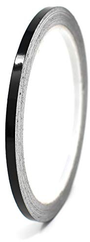 Finest Folia 10 Meter (0,79€/Meter) Zierstreifen Auto Motorrad Boot Modellbau Farbauswahl Dekorstreifen Seitenstreifen Klebestreifen (Schwarz Glanz, 5mm Breite)
