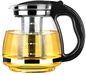 Stainless Steel Water Bottle 2000ml Tea Pot Set with Infuser Glass teapot Glass Teapot with Filter Heat Resistant Teapot(Black) Insulated Water Bottles