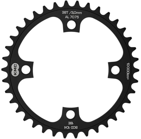 KMC Kettenblatt für E-Bike 38 Zähne 1/2x1/8 SB-Verpackung 38 Zähne,schwarz eloxiert,1/2x1/8,SB-Verpackung