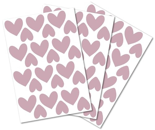 Y014 Herzen Set Wandtattoo Aufkleber Herz Dekor Sticker für Kinderzimmer Babyzimmer (Rosa)