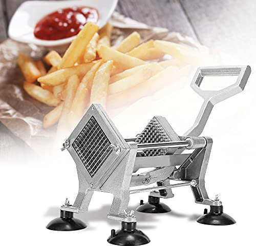 Hanchen Taglia Patatine Fritte Commerciale Affettatrice di Patate e Verdure Manuale Tagliaverdure con 3 Lame in Acciaio Inossidabile 8mm/ 10mm/ 12mm per Patate Cipolle Carote Cetrioli
