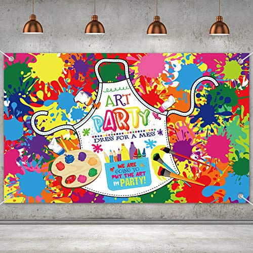 Arte de la pintura del partido del artista de la fiesta de cumpleaños de la bandera decoraciones para el arte de la pintura del partido suministros de la