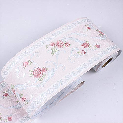 Selbstklebende Bordüre Rosa Azalee Stock Wasserdichte Entfernbare Tapeten Aufkleber Dekoration für Wohnzimmer Badezimmer Küche Fliesen 10.5cm X 500cm