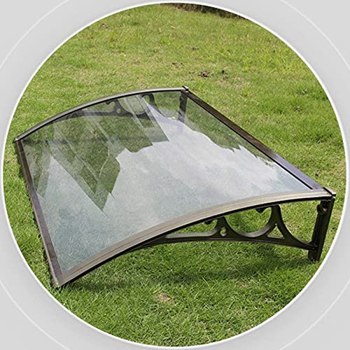 QWEASDF Auvent Marquise D'entrée, Auvent de Porte D'entrée, Résistante Toit Abri Contre La Pluie et UV, Marquise de Porte d'entrée en Polycarbonate Transparent,60x260cm/24x102in