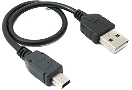 SYSTEM-S USB 2.0 kabel 25 cm mini B-kontakt till typ A kontakt adapter i svart
