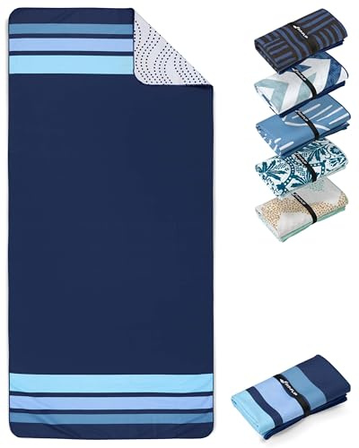Fit-Flip Strandtuch XXL Mikrofaser leicht und schnelltrocknend | Clean Stripes 200x90cm, Strandhandtuch, 100% recycelt, Badetuch groß, Reisehandtuch