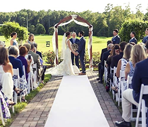 dofopo Extra Thick White Carpet Runner for Party, 33 Feet White Aisle Runner for Wedding Ceremony, Non-Slip Aisle Indoor Outdoor Wedding Decorations
