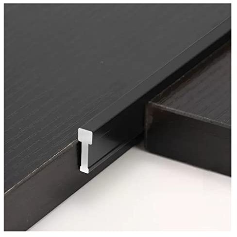 HAIXHX übergangsprofi T-Boden-Übergangsstreifen aus Metall für Falz-Türen, Türrahmen für Vinyl-Bodenbelag zu Fliesen für Küche-Schlafzimmer-Balkon (Color : Black, Size : Length 110cm/43.3in)