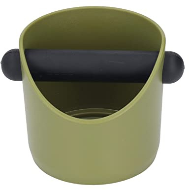 TOPINCN Coffee Knock Box, Plastic Rubber Grind Disposal Dump Bin with Removable Knock Bar Coffee Bar Accessories Coffee Grounds Container (Green)