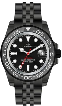 Lorenz 26130AA Orologio da uomo automatico in acciaio inossidabile sub 100 metri