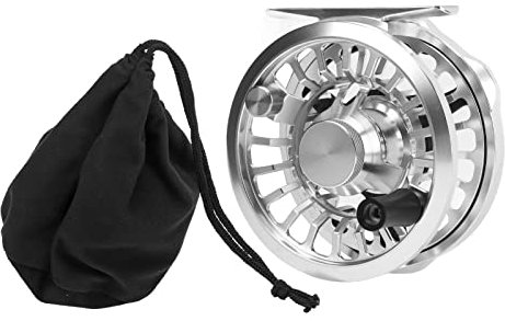 VBESTLIFE Fliegenfischen-Ersatzrolle, wasserdichte Aluminiumlegierung, Hochfeste, Leichte 3/4-Fliegenrolle mit Aufbewahrungstasche
