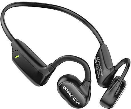 Hiteblaz Casque Sport à Oreille Ouverte, Casque Bluetooth 5.3 à Conduction Aérienne, Écouteurs de Sport avec Micro, 14H d'Autonomie, Casque sans Fil Étanche IP55 pour Course Exercices Noir