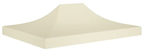 HIGSOSE Partyzelt-Dach 4x3 m Creme 270 g/m² Ersatzdach Pavillon Pavillon Zubehör Pavillondach Wasserdicht Stabil Winterfest Dach für Pavillon Gartenpavillon Abdeckung