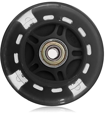 HUFFA 1 * Flash Rad Stumm Rad for Micro Roller Blinklicht Kind Auto Spielzeug Rad Rosa/Blau/Schwarz/grün Skateboard Teile Zubehör (Color : Black)