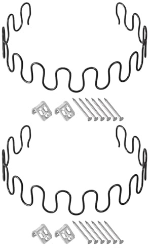 sourcing map 23.6 Remplacement de Ressort de Canapé avec Clips et Clous Lot de 2 Ressorts de Forme Ronde pour Réparation de Meubles, Réparation de Canapé, Fixation de Siège Affaissé, Noir