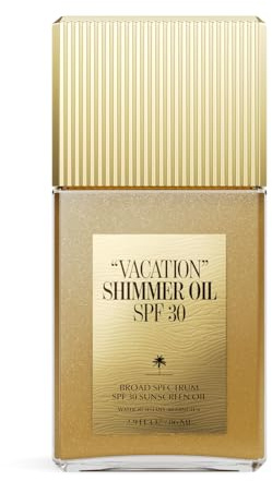 VACATION Shimmer Oil SPF 30 by Vacation, Shimmering Body Sunscreen, Water-Resistant, Enhances All Skin Tones, Dermatologist-Tested, Vegan, Travel Size, 2.9 Fl. Oz.