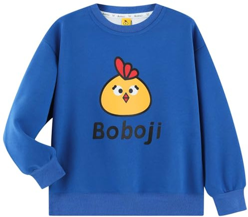 DILBYKE Pojkar flickor sweatshirts solid sport pullover topp rund hals långärmad tröja barnkläder bomull, Kunglig, 11-12 år