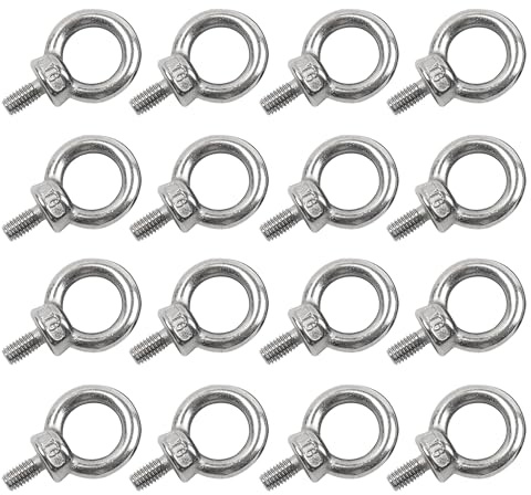 21 piezas de pernos con ojo M6, perno con anillo, anillos con rosca, rosca macho de acero inoxidable 304 perno con ojo, para perno con ojo para fijación y suspensión