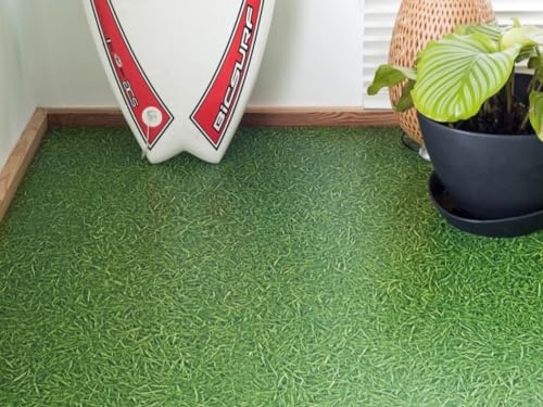 Suelos de PVC Suelos de vinilo con aspecto de césped, Corte (2m de ancho / 7m de largo)