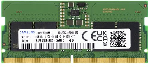 Samsung 8GB DDR5 5600MHz PC5-44800 CL46 SODIMM 1Rx16 Single Rank 1.1V 262-Pin Laptop RAM Memory M425R1GB4BB0-CWM, 1 Module