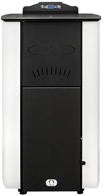 STUFE A PELLET ITALIA Asia Pulizia Automatica Locale Tecnico 22 KW - Stufa a Pellet Idro per Impianto di Riscaldamento Efficienza 89% Scalda 140m² Autonomia 22H Programmabile 5 Potenze Bianco