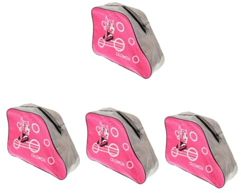 BESPORTBLE 4 Stück Skate-Tasche Tasche für Eiskunstlauf Rollenzubehör Räder skaten schlittschuh Verstellbarer Schultergurt zum Eislaufen Oxford-Stoff für Schlittschuhe Rosa