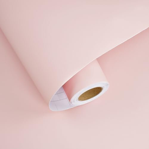 HotDecor Tapete Rosa Klebefolie Möbel Tapete Kinderzimmer Mädchen Folie Für Küchenschränke Tisch Rosa Klebefolie Badezimmer Wasserfest Wand Tapeten Abwaschbare Küchenfolie Selbstklebend 40cm x 200cm