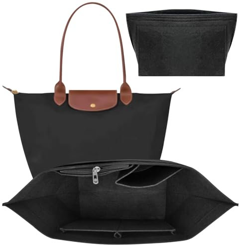 GAROMIA Taschen Organizer für Damen Longchamptasche Filz Handbag Organizer Handtaschen Großes Geldbörsen-Organizer mit Multifunktionalen Handtaschen Innentasche longchamp Organizer L 11 * 9.8 * 6.7in
