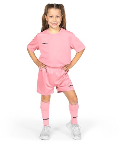 FORZA Barn klassisk kortärmad fotbollssats | komplett fotbollsset med skjorta, shorts och strumpor - pojkar & flickor kläder