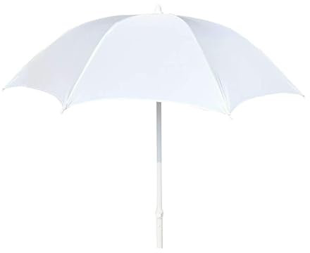 PRPRP Parasol de plage, parasol blanc 1,6 m 5,2 pieds Parasol de jardin Parasol de plage Parasol extérieur anti-UV Parasol décoratif accessoires photo parapluie