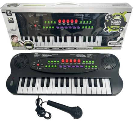 Tastiera elettronica 32 tasti tasti pianoforte 40 tastiera pianoforte bambini tastiera pianoforte giocattolo da lavoro con microfono 8 basi ritmiche 8 strumenti di simulazione 22 melodie funzione di