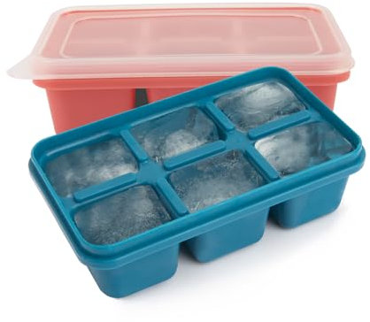 Ice Cube Tray with Lid,2Pcs,Ice Cube Moulds,Silicone Ice Cube Tray,Silicone Ice Cube Moulds,Ice Cube Trays,Ice Moulds for Freezer, Whiskey, Cocktail and Drink