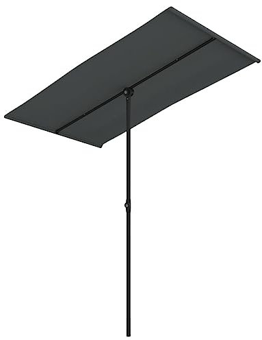 JHQHSM Ombrellone da Giardino con Palo in Alluminio, Ombrellone Decentrato Ombrellone da spiaggia Ombrelloni da esterno Adatto per Piscina Bar Spiaggia di sabbia Giardino 2x1,5 m Antracite