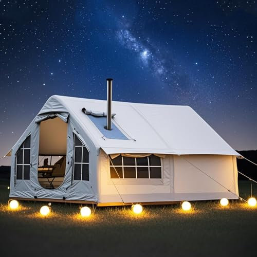 Aufblasbares Zelt, Luftzelt Aufblasbar Camping Mit Luftpumpe, Aufblasbare Zelt 6-8 Personen, Familienzelt Aufblasbares Zelt Haus XXL Outdoor, Big Air Inflatable Tent, Schneller Aufbau Gampingzelt