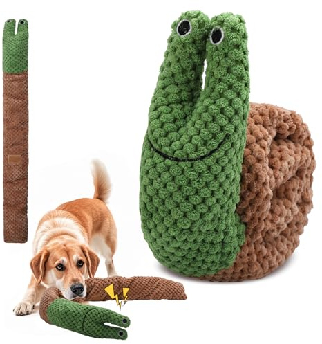 Treetopone Jouet à renifler pour chien, jouet intelligent, tapis à renifler pour chien, jouet intelligent, en forme d'escargot vert, jouet interactif en peluche, cadeau d'anniversaire pour chien