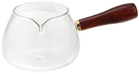 GALPADA Théière En Verre 350 Ml Avec Manche En Bois, Résistante à La Chaleur, Cafetière Pour Infusion De Thé Et Boissons Chaudes, Usage La Cuisine Et Salon De Thé