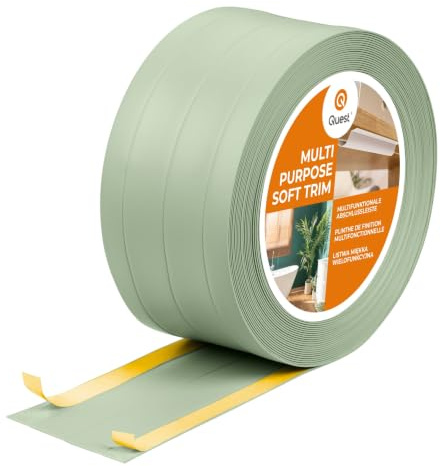 Quest Weichsockelleiste 4in1 PVC 95 mm mit Kabelkanal - Hellgrün, 10 m