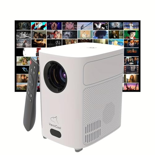 Proyector de alcance corto 500 ANSI nativo 720P, compatible con decodificación 4K con WiFi e inalámbrico, proyector inteligente Keystone de enfoque eléctrico para audio HIFI, cine en casa, películas