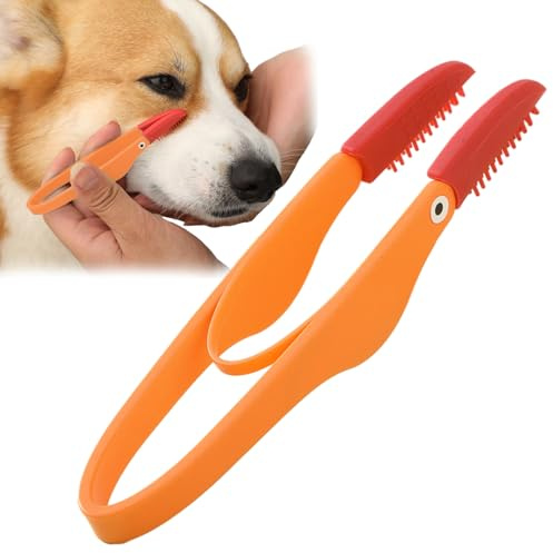Peine de esperma del desgarro: cepillo de eliminación de nudos, cabeza de cepillo de silicona, removedor de manchas de lágrimas | Peine para perros con un mango no deslizante, de perros