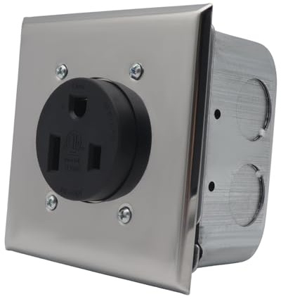 Prise De Courant Électrique Commerciale 14 50R 50Amp 250 Avec Boîtier En Métal Solide Carrées Pour Appareils Kit Boîte Prise Électrique En Métal