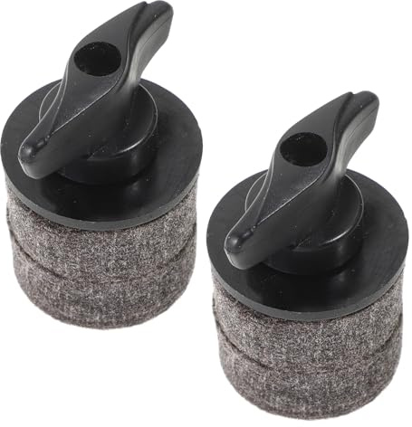 2 Stück Beckenfilz Halterung aus Kunststoff für Schlagzeug Becken | Felt, Wasserabweisend, Tragbar, für Transport und Lagerung, mit Handfeststellschrauben, Schwarz