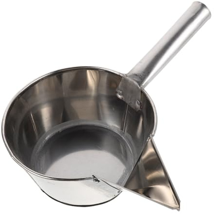 LOLIPPYY Cucharón de Vertido de Acero Inoxidable 1 L con Boquilla de Precisión Herramienta Industrial para Inyección y Inmersión de Cerámica Pala de Agua para Suministros Cerámicos en