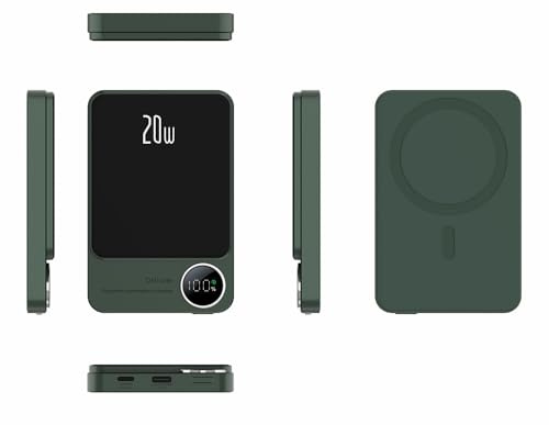 Taruor Banque d'alimentation sans Fil à Charge Rapide, 20 W Type-C, capacité 5 000 MAh/10 000 MAh, Portable, Adsorption Magnétique, écran LED (5000 [Aspiration magnétique + Charge Rapide])