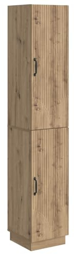 mtlskopl Schrankset 2-teilig Artisan-Eiche Wohnzimmerschrank mit Wandregal, Moderner Mehrzweckschrank Holzwerkstoff Aufbewahrungsschrank mit Türen und Regalböden für Wohnzimmer und Büro