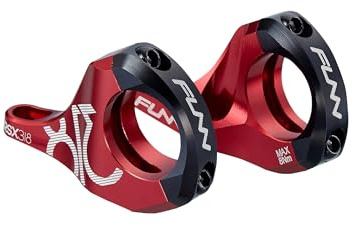 Funn RSX Mountain Bike Direktmonterad Cykelstam med 31,8mm Styrklämma, 2 Delar Lättviktsdelad Design för Dubbel Krona Gafflar, Justerbar Förlängning 45-50mm med 30mm Höjning (Röd)