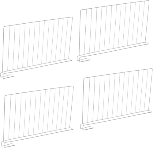 RCYF Regaltrenner, 4er-Set Regalteiler aus Metall für Kleiderschrank, Wäscheregalen, Kinderschrank, Hilft Ordnung halten, 50 * 30 * 2.2cm, Weiß