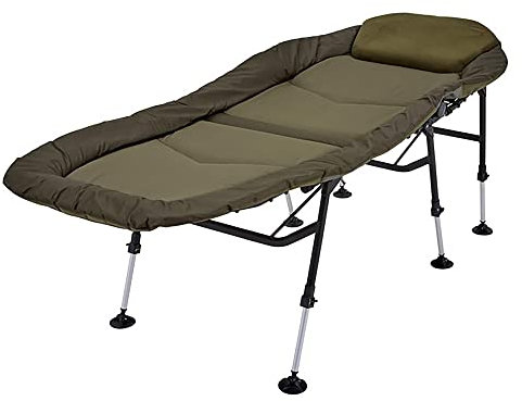 Westlake High Leg Bedchair with Integrated Pillow, Bedchair for Overnight Angling Sessions, Camping Bed, Fishing Equipment, Fishing Accessories, Brown,