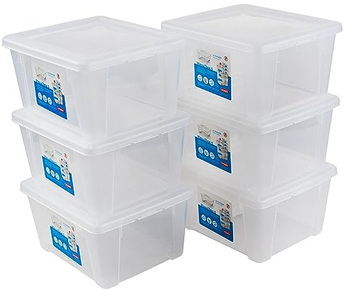 6 x Aufbewahrungsbox Deckel 2L 19x16x10cm transparent Kunststoff Box Büro
